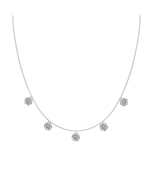 Silver chain with zircon pendant