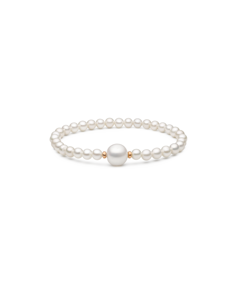 Gilded Sterling silver bracelet with pearls