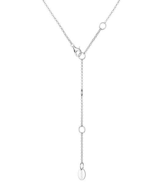 Silver chain with pearl and cubic zirconia