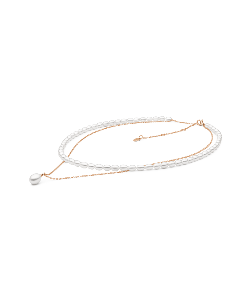 Gold-plated Silver chain with pearls