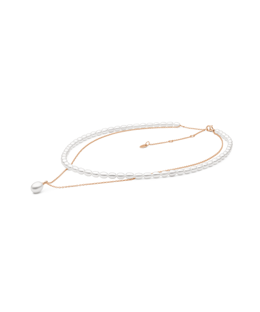 Gold-plated Silver chain with pearls