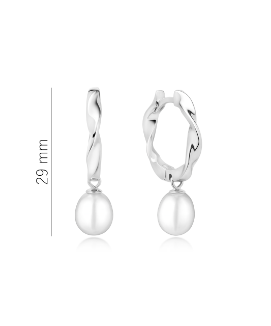 Серьги из серебра с жемчугом