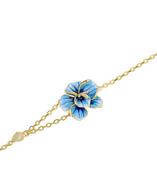 Gold plated sterling Silver bracelet with zircons
