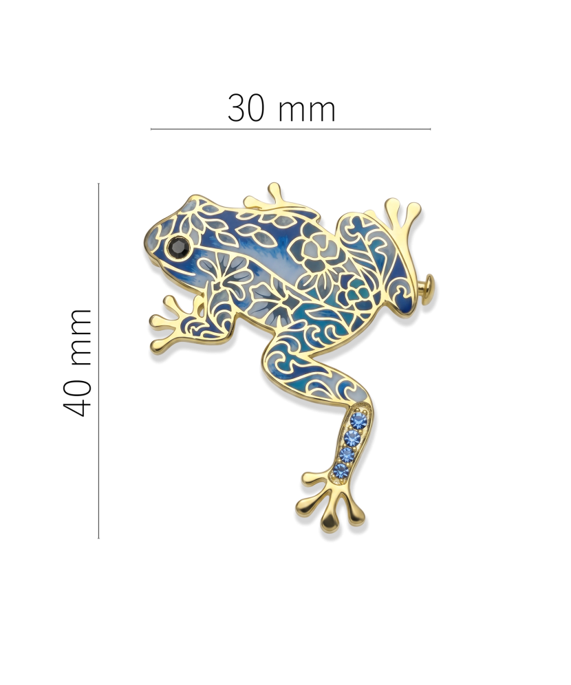 Glided  sterling Silver brooch with zircons