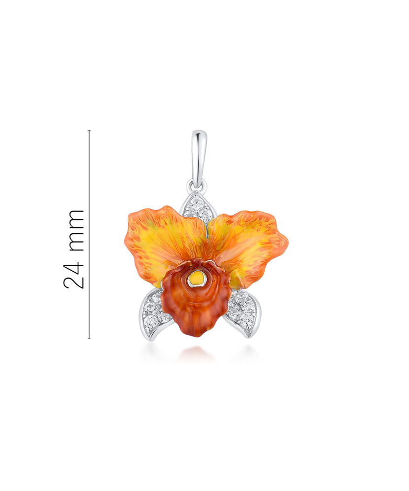 Gilded sterling silver pendant with zircons