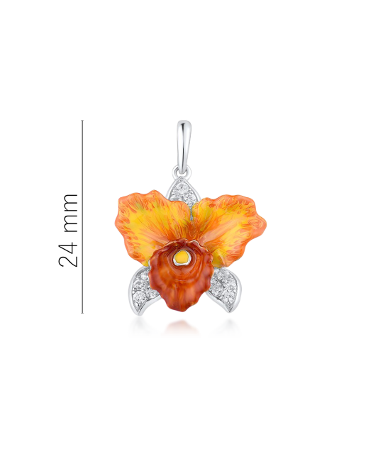 Gilded sterling silver pendant with zircons