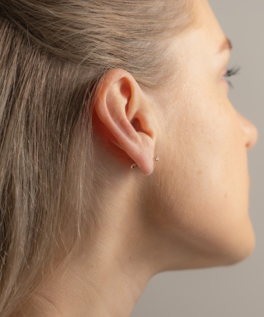 Gold earrings with diamonds