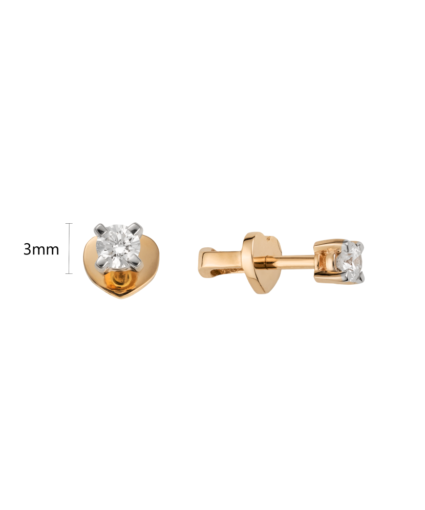 Gold earrings with diamonds