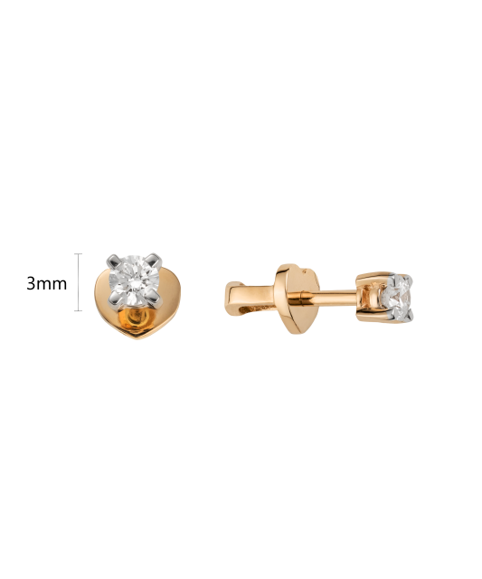 Gold earrings with diamonds
