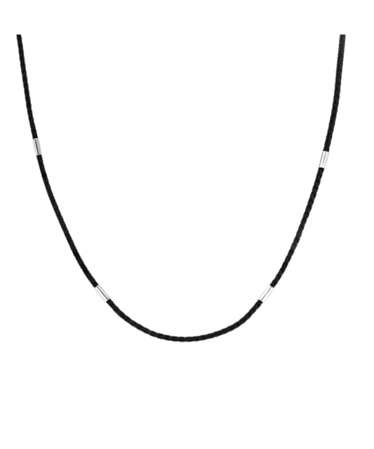 Silk cord necklace with silver