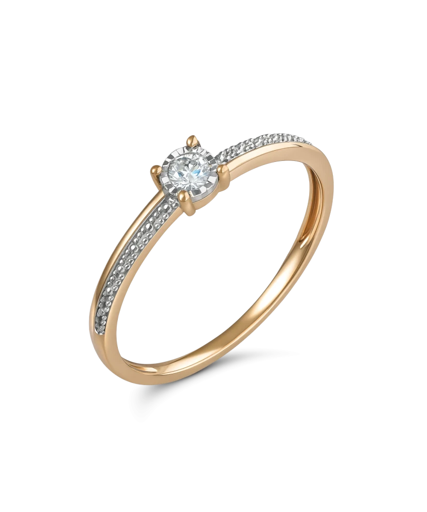 Gold ring with diamond