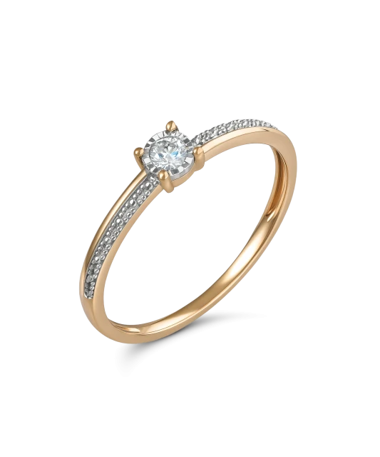 Gold ring with diamond