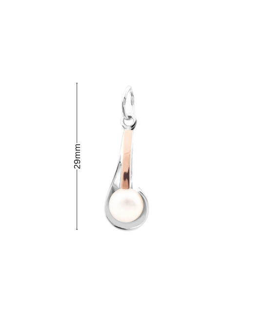 Gold-plated silver pendant with pearl