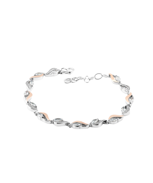 Gold plated sterling Silver bracelet with zircons