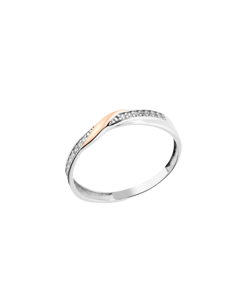 Sterling silver ring gold plated with zircons