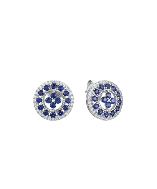 Sterling Silver earrings with nano sapphires and zircons