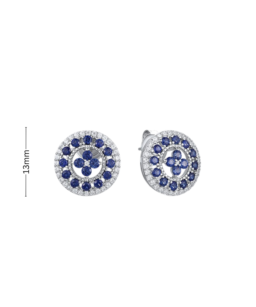 Sterling Silver earrings with nano sapphires and zircons