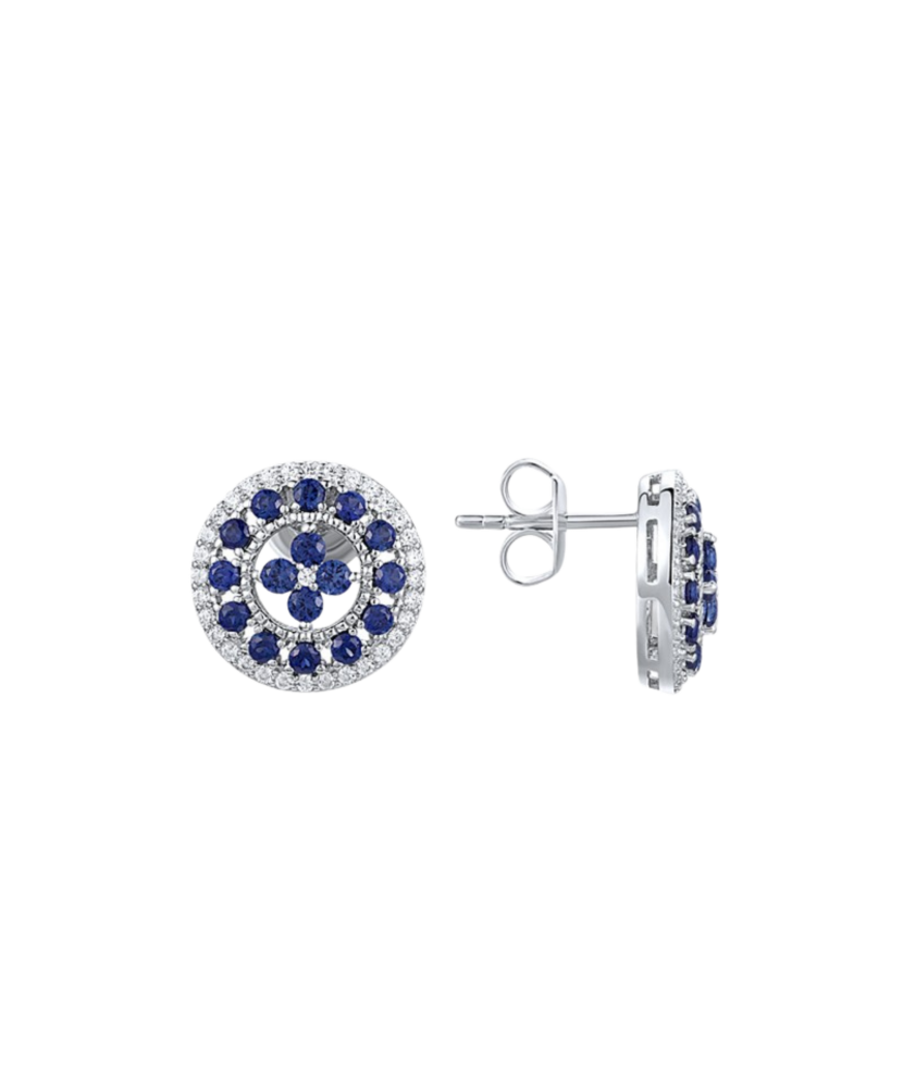 Sterling Silver earrings with nano sapphires and zircons