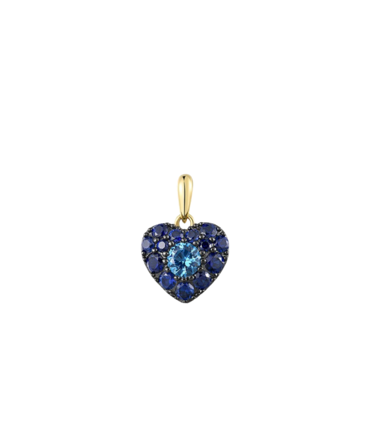 Gold-plated silver pendant with nano sapphire