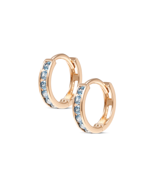 Gold children's earrings with zircons