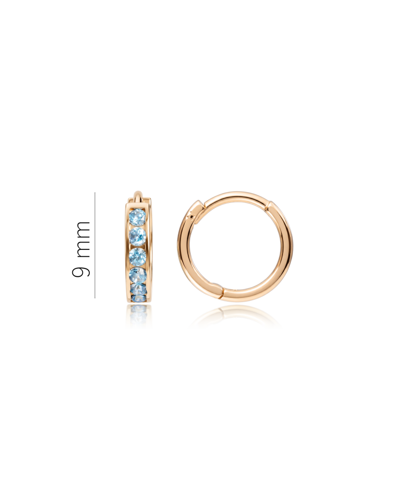 Gold children's earrings with zircons