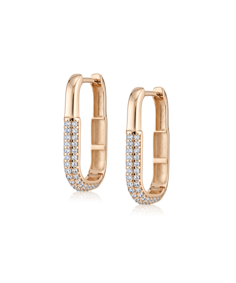 Gold earrings with zircons
