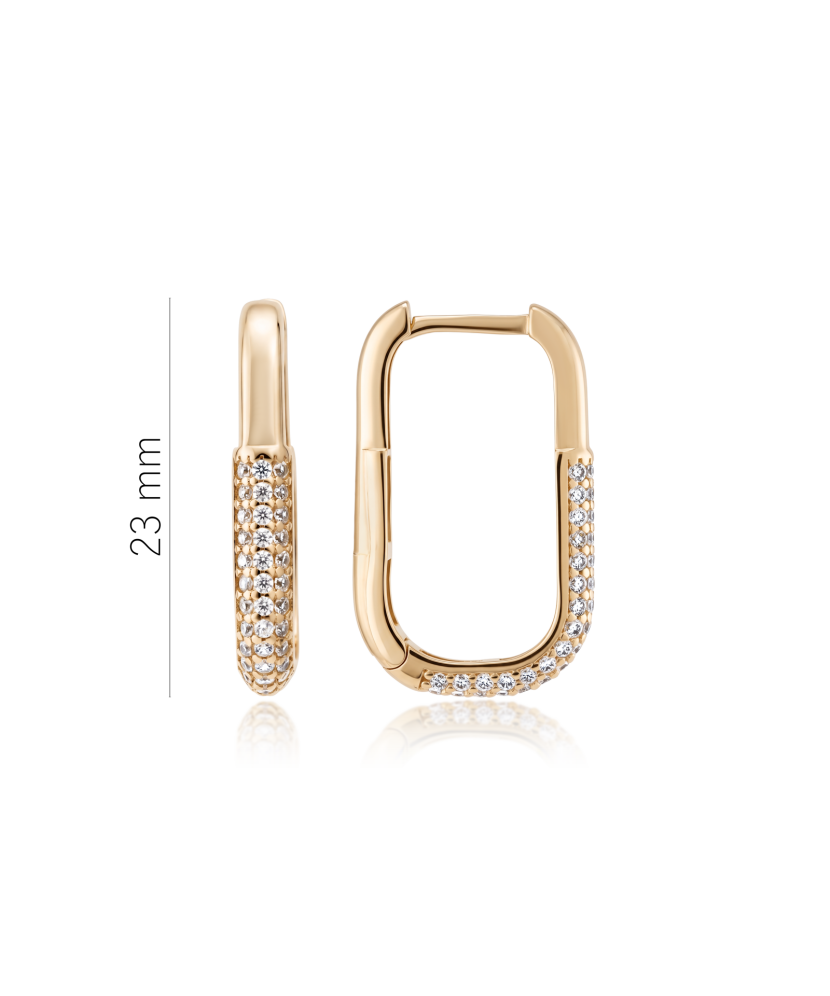 Gold earrings with zircons