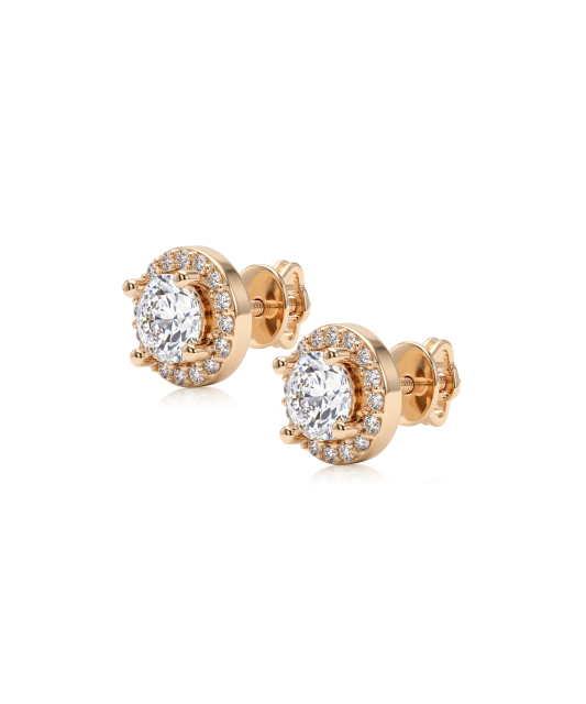 Gold earrings with zircons