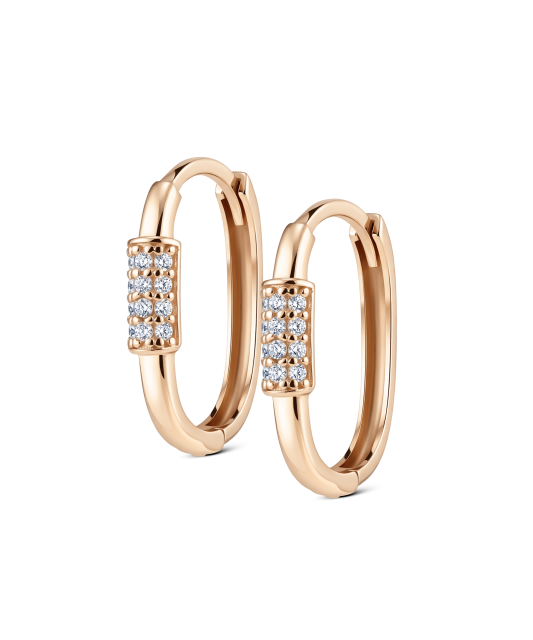 Gold earrings with zircons
