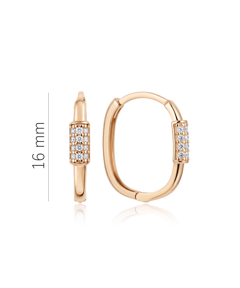Gold earrings with zircons