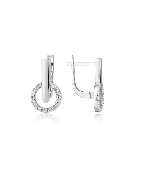 White gold earrings with zircons