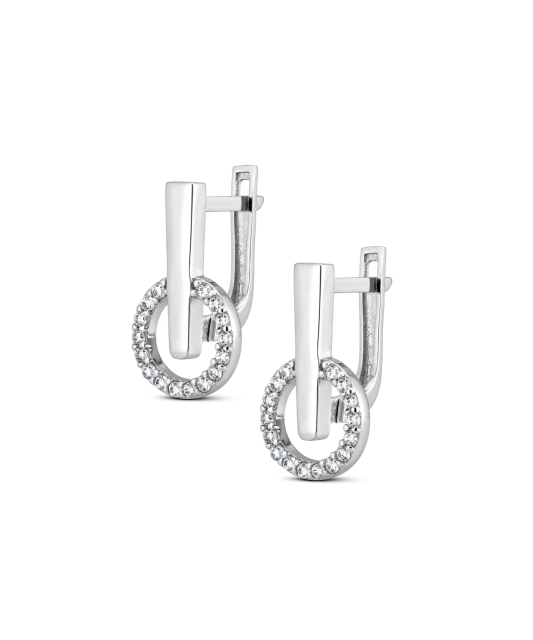 White gold earrings with zircons