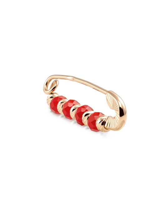 Gold brooch with onyx