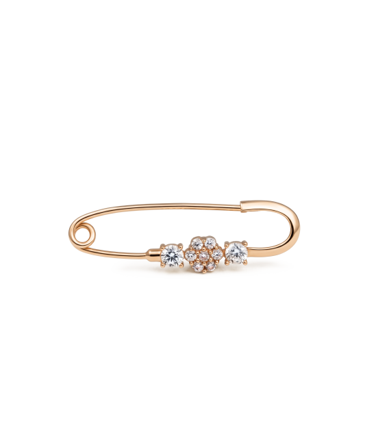 Gold brooch with zircons