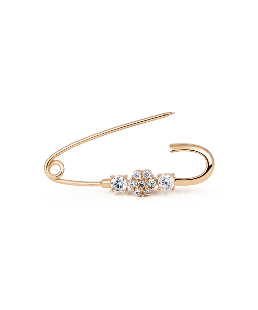Gold brooch with zircons