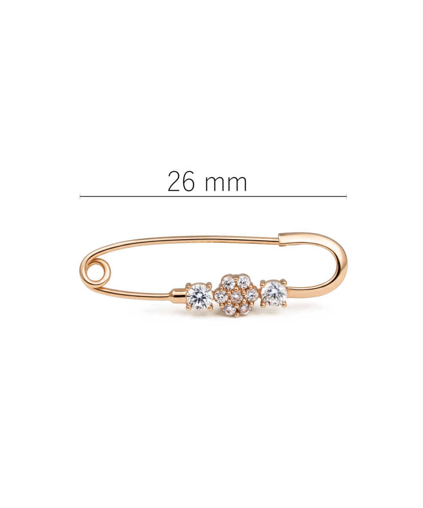 Gold brooch with zircons