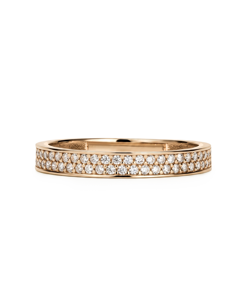 Gold ring with zircons