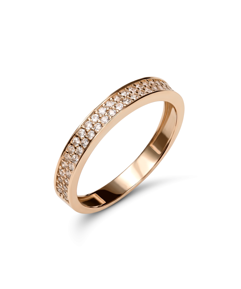 Gold ring with zircons