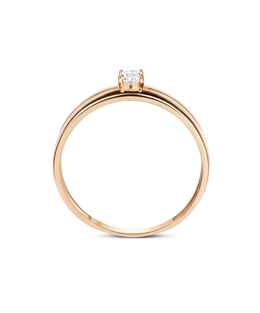 Gold ring with zirconium