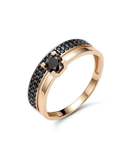 Gold ring with zircons