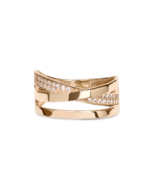 Gold ring with zircons