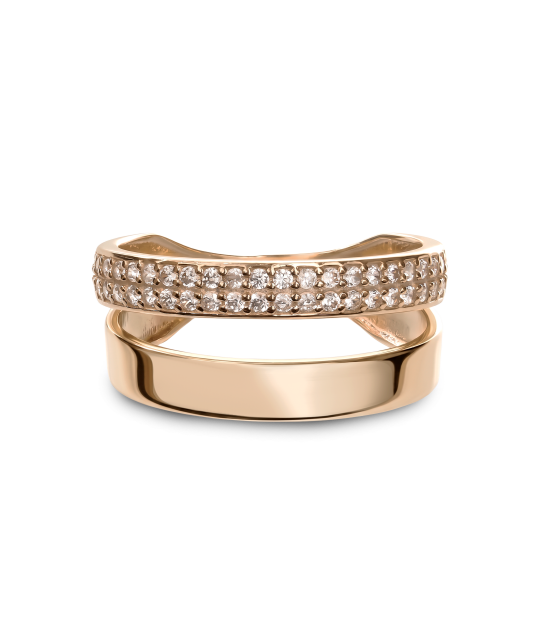 Gold ring with zircons