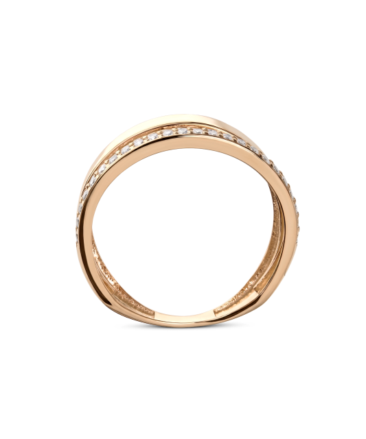 Gold ring with zircons