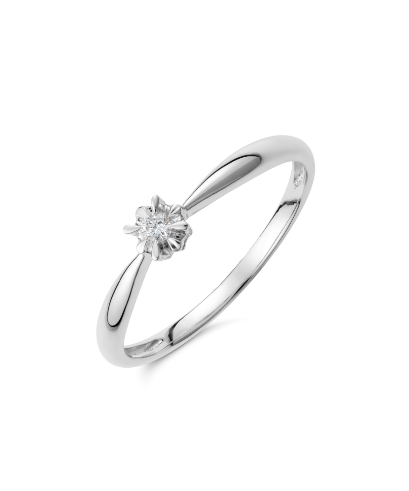 White gold ring with diamonds