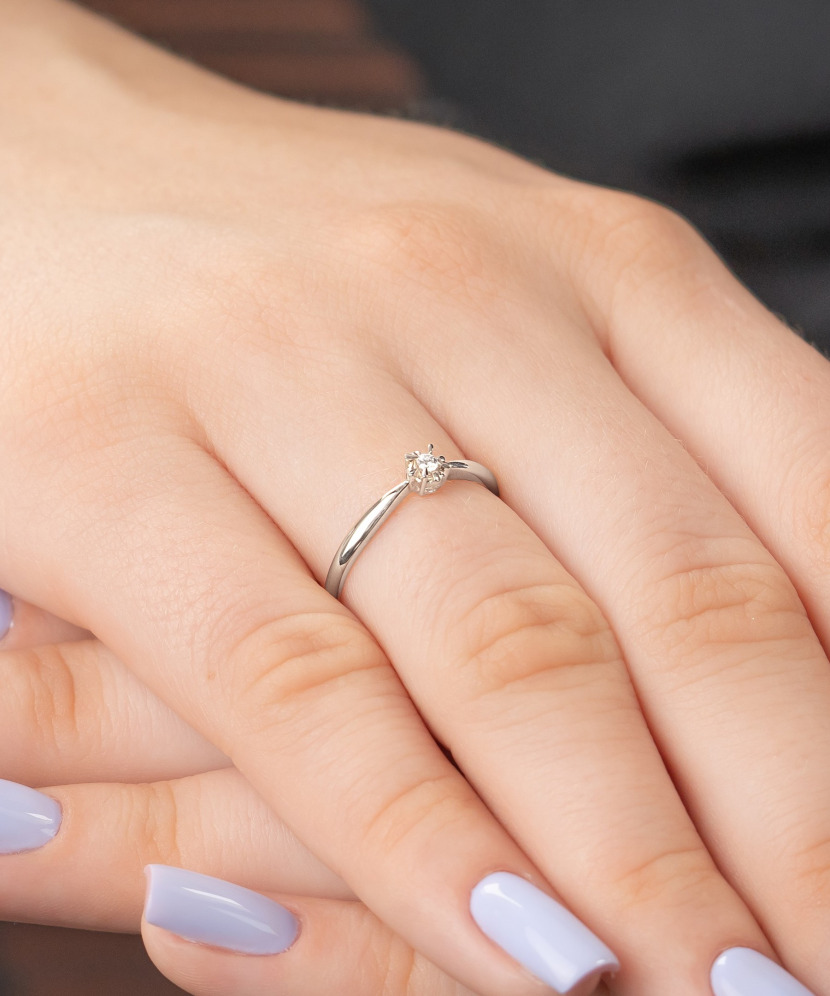 White gold ring with diamonds