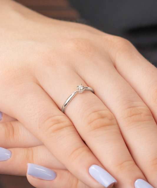 White gold ring with diamonds