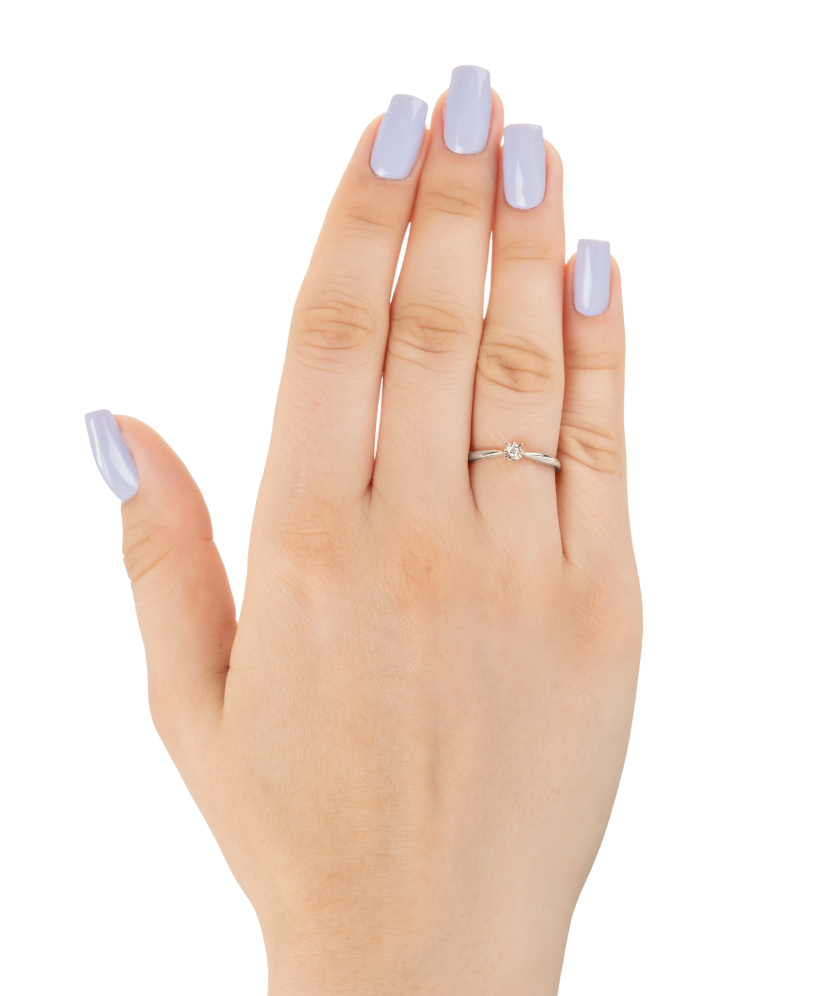 White gold ring with diamonds
