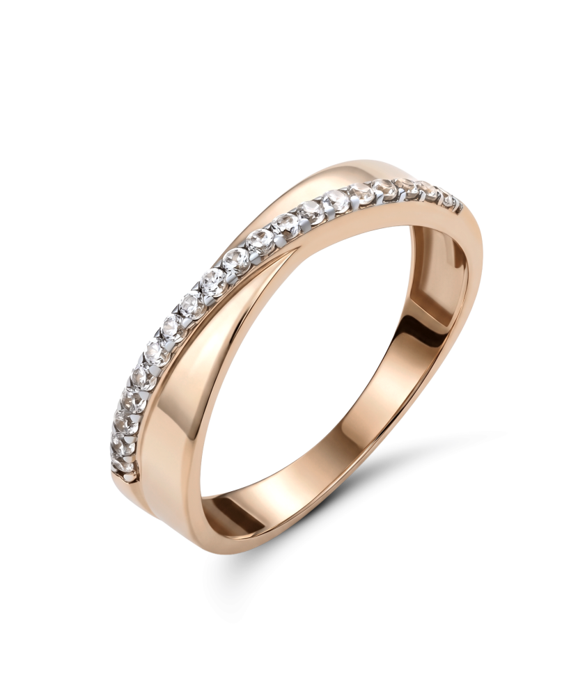 Gold ring with zircons