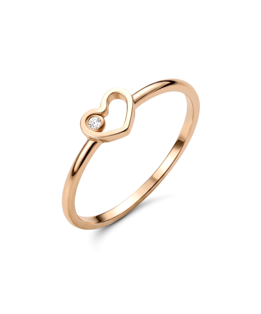 Gold ring with cubic zirconia “Heart”