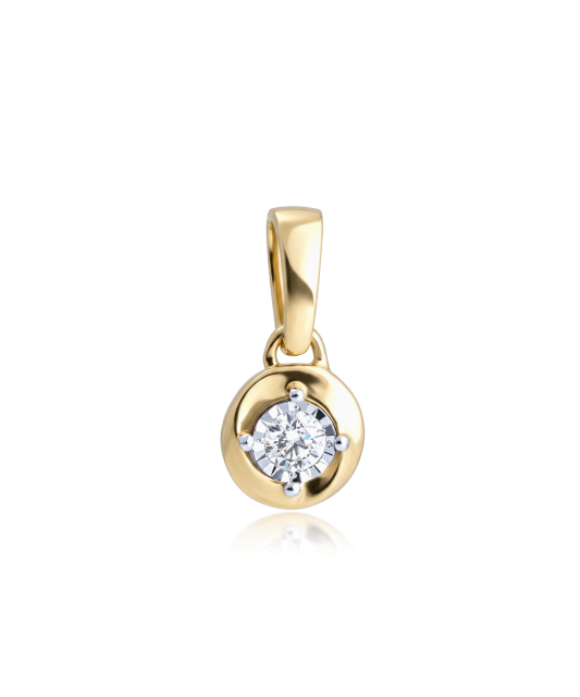 Yellow gold pendant with diamond